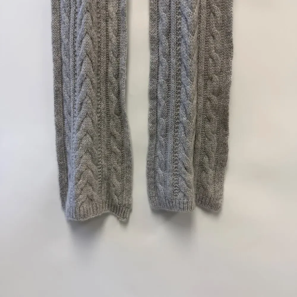 Charter Club 100% Cashmere Cableknit Gray Scarf